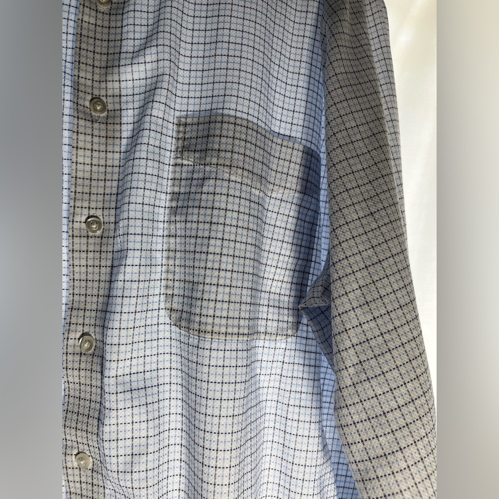 Rochester White and Blue Stripes Size 19 36/37T Button Down Suit Shirt - Picture 3 of 12